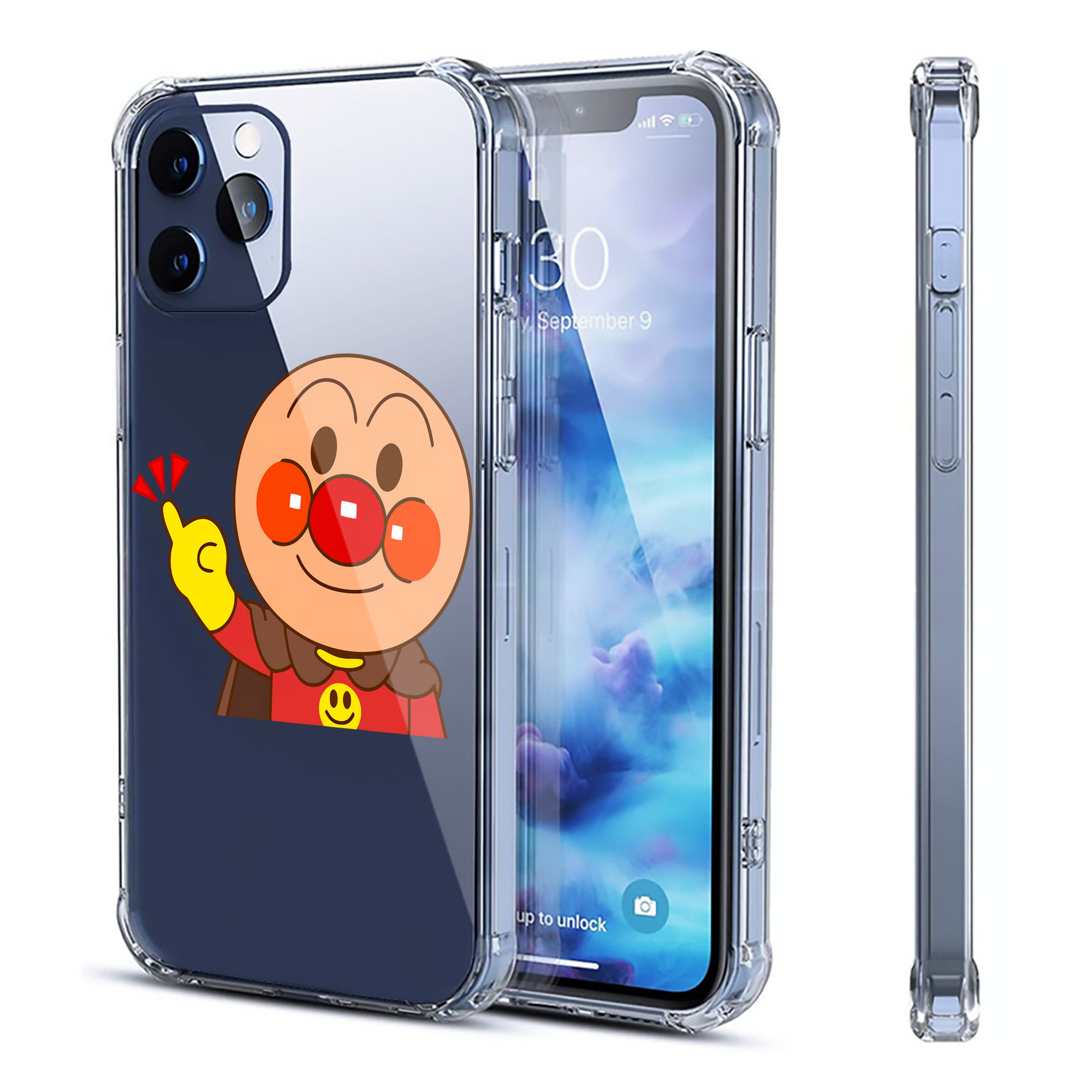 （画像用） アンパンマン Anpanman 【iPhone 12シリーズ対応】透明スマホケース（クリアソフトケース）